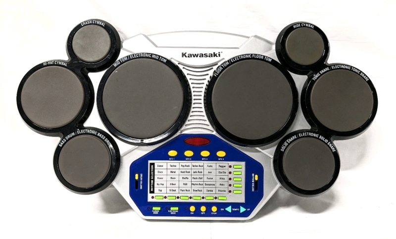 Kawasaki Electronic Drums Set w 6 Drum Pads & 2 Cymbal Pads