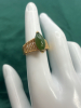 Lovely 18K HGE Gold Green Marquise Stone Ring - 6
