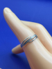 10K white Gold Contempary stamped Ring - 2