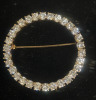 Three Rhinestone Brooches Crown Minimalist Art Nouveau - 4
