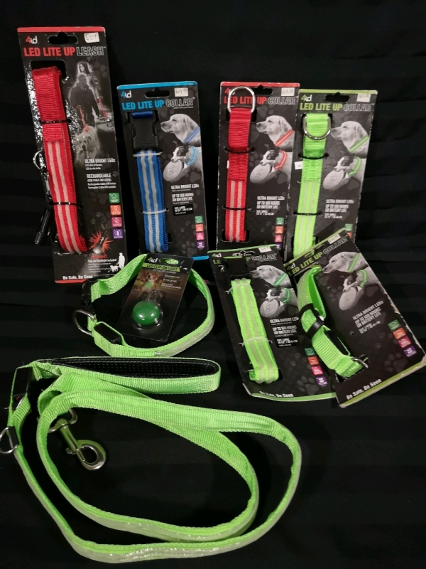 New LED Lit Up Dog Collars and Leashes by 4id