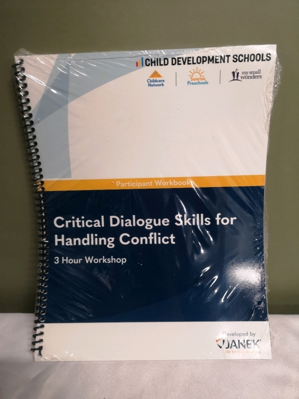 New Janek "Critical Dialogue Skills for Handling Conflict" Workbook for Child Development Schools