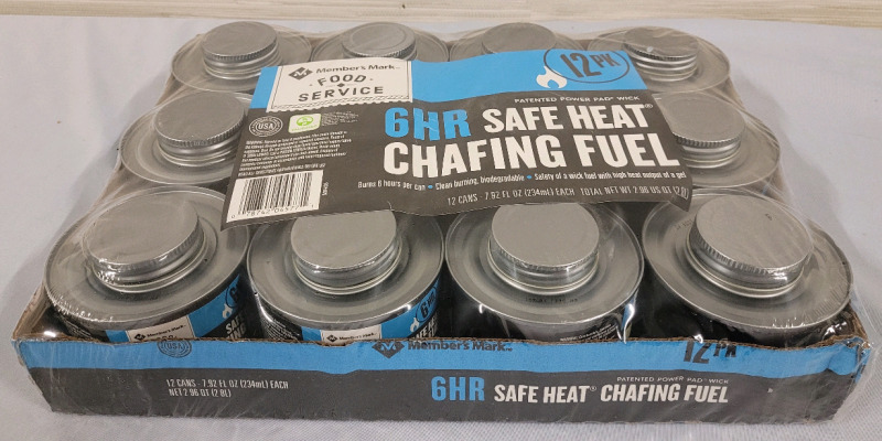 New - Member's Mark 6-Hour Safe Heat Chafing Fuel with PowerPad , 12ct. Box , Sealed