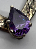 Elegant 925 Italy Sterling Braided Chain with Purple Teardrop - 2