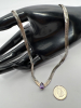 Elegant 925 Italy Sterling Braided Chain with Purple Teardrop - 3