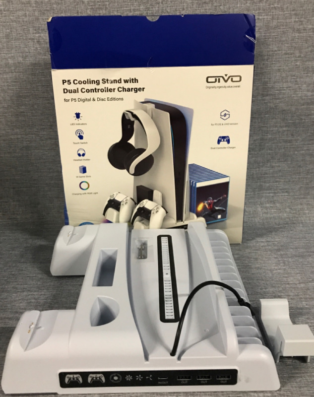 Otivo Playstation 5 Cooling Stand with Dual Controller Charger