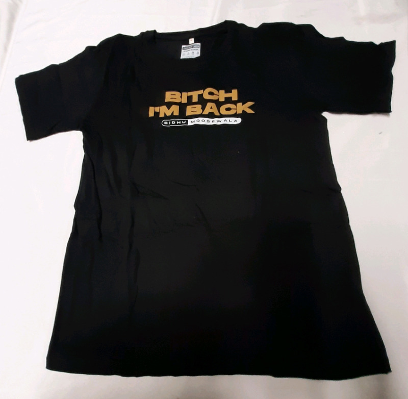 New Size XL "Bitch I'm Back" Sidhu Moosewala Tshirt
