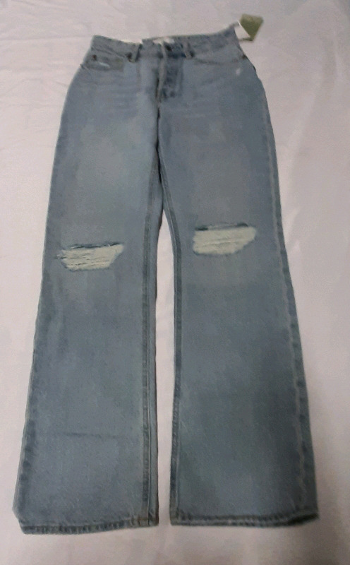 New Size 4 Ladies H&M 90's Straight High Waist Jeans Full Length