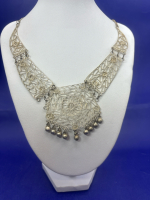 Vintage lace Filigree Necklace with Hook Clasp