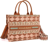 New Montana West Boho Print Concealed Carry Tote / Crossbody Tan MW01G-8120SBR