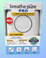 New BREATHE PURE PRO Portable Plug-In Air Purifier with Hepa Filter & UV-C