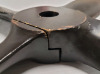 Vintage Wooden 2pc Four Blade Propeller . Measures 46 1/4" across - 2
