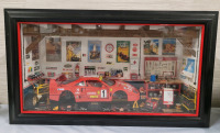 Vintage Ferrari F40 Evoluzione Miniature Diorama Shadow Box Mini-Workshop Glass Cupboard