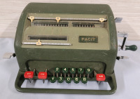 Vintage FACIT NTK Mechanical Calculator , Retro Desk Accessory .