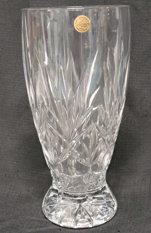 Vintage Cristal D'Arques France Lead Crystal Vase . Measures 11 3/4" Tall . No chips or cracks