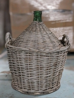 Large Country Wicker Demijohn Glass Bottle 28" Tall x 20" Wide