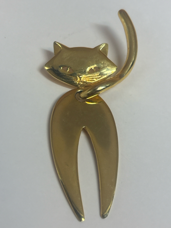 Vintage Statement Articulated Cat Brooch