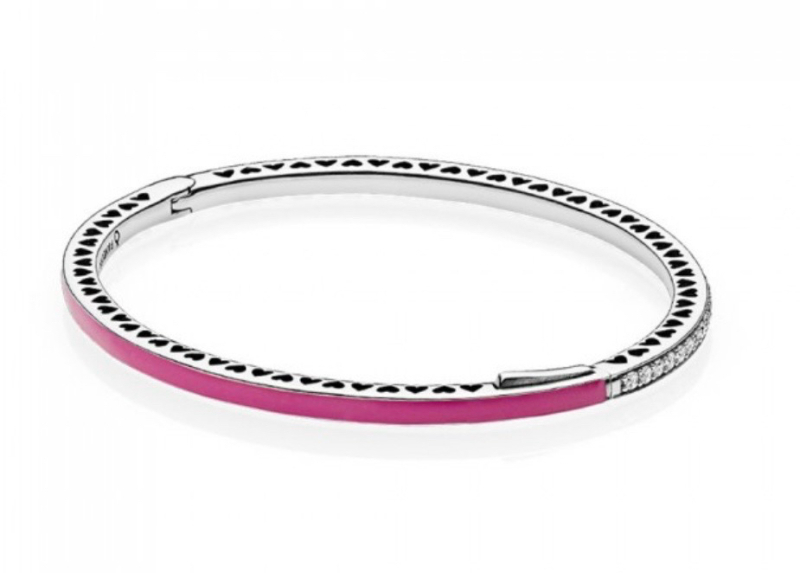 PANDORA Radiant Hearts Orchid Enamel Hinged Bracelet