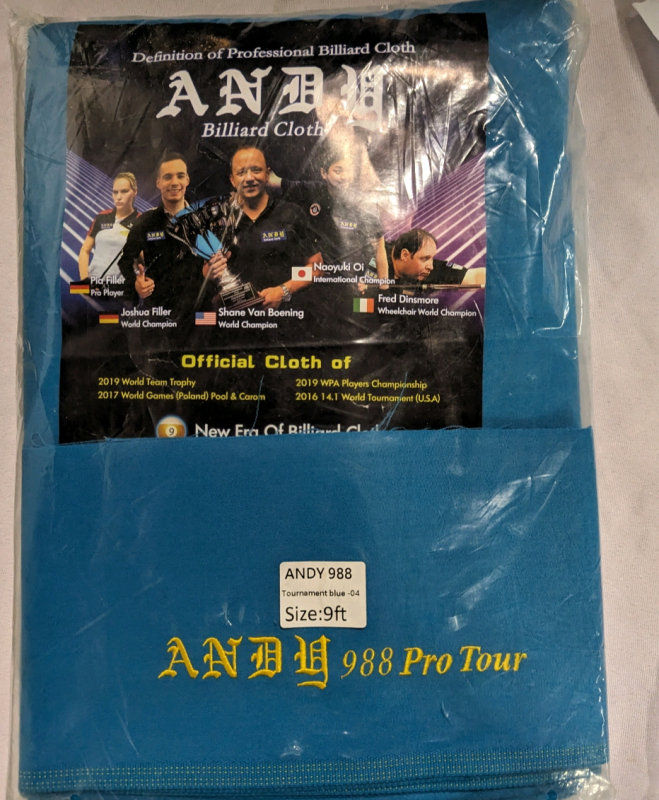New Andy 988 Pro Tour 9Ft Billiard Cloth.