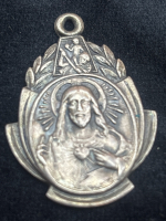 Sterling Silver Vintage Saint Christopher Protect Us Pendant