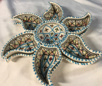 New Hand Painted Kamsah Chip Bowl 13.5&rdquo;x1.5&rdquo;