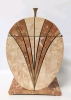 Vintage Maitland Smith Art Deco Influenced Tessellated Stone Storage Box with Brass Inlay 9.75" x 6.5" x 15.5" - 4