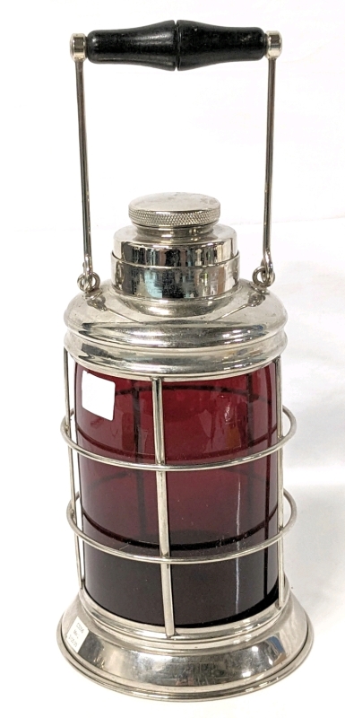 Vintage Ship's Lantern Cocktail Shaker : 9.25" Tall : Stamped Red AM India 2001 No. 668F : Originally Retailed $100+!