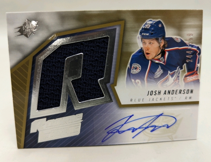 2015-2016 UD SPX Autographed Josh Anderson Rookie Patch Card..