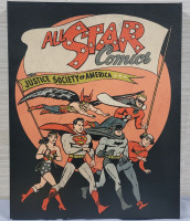 All-Star Comics Justice League of America Print on Canvas , Measures 16"&times;20"