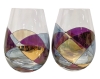 2 New Signed CORNET BARCELONA 'Sagrada&rsquo; One of a Kind Handmade Stemless Wine Glasses