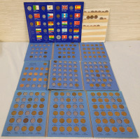 Canada & USA Pennies in Blue Books plus Some World Coin .
