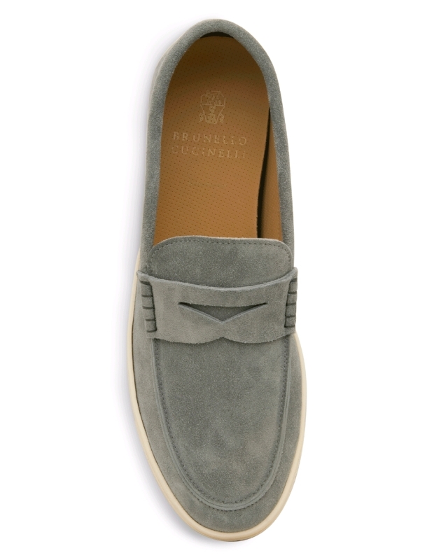 New BRUNELLO CUCINELLI Suede Penny Loafer in Lapis | Size 43 | MZUSILN285 | Retails for $845!!