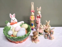 Easter Home Decor Lot- Honey Bunny Figures