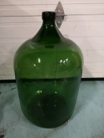 Large Green Glass Jug - 27" tall & 14" diameter