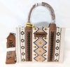 New Wrangler Southwestern Print Small Canvas Tote/Crossbody (Coffee) WG2202- 8120SCF 10.5" x 5" x 8.5" w 46" Strap - 2