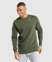 New Size Med GYMSHARK Crest Crew Sweatshirt | Core Olive