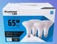 New 4pk Luminus 65 Watt Equivalent BR30 Dimmable Light Bulbs 5000K Natural White