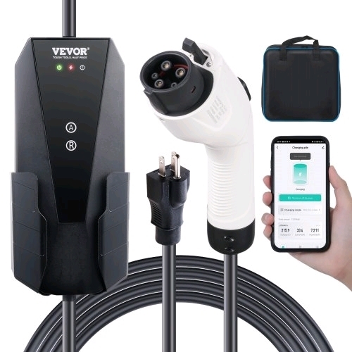 New VEVOR Portable AC EV Charger 16 Amp 120V or 240V, Electric Vehicle Charger with 28-Foot Charging Cable | Model: EV-B06-US003A | Retails for over $150!