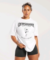 New Size Large GYMSHARK IronWorks Committed to the Craft Oversized T-Shirt | White