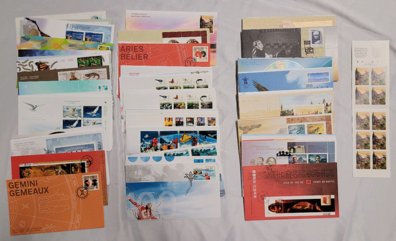 2005 - 2012 Canada Post 1st Day Issue Stamps & Envelopes , 60+ 1st Day Issues