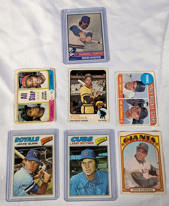 6 Vintage Baseball Cards. Including some Topps.