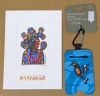 Norval Morrisseau Aboriginal Self Portrait Signed "In the Plate" 5.24" x 7.1 & New Canadian Designs : Hummingbird Francis Dick Sanitizer Bottle Holder