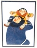 Vintage Rie Munoz "Gambell Mother" 1994 Framed & Matted Print 9.25" x 11.25" - 2