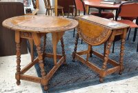 Vintage Carved Drop Leaf Tables