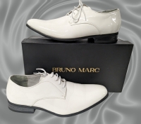 BRUNO MARC Size 10.5 Ceremony 06 Men's Classic Glossy White PU Oxford Shoes AGAVHBEB