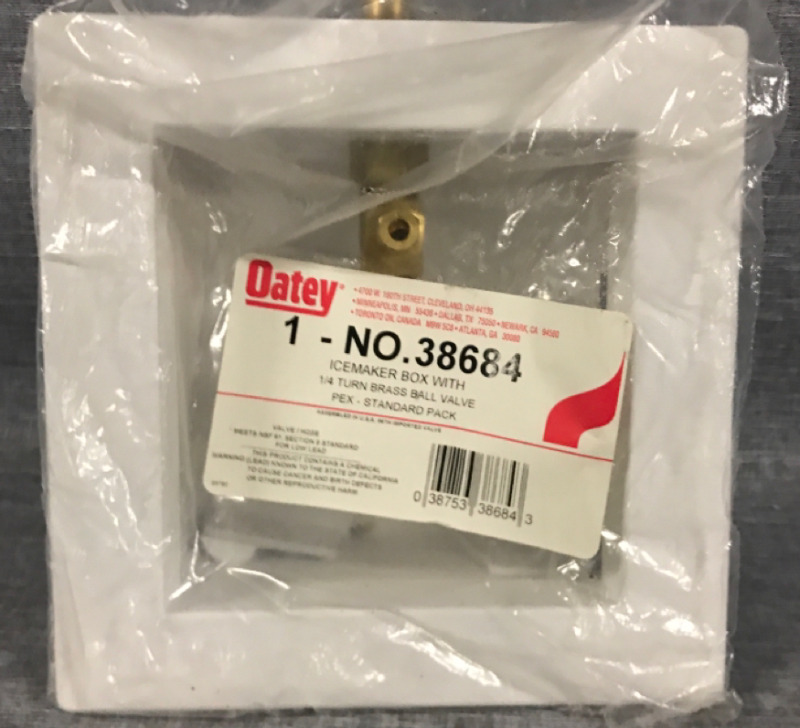 Oates NO.38684 Icemaker Box With 1/4 Turn Brass Ball Valve Pex