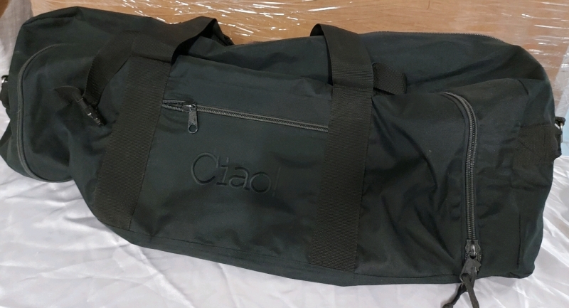 As New CIAO! Big Black Bag 3 Zipper Compartments approx 34"x12"