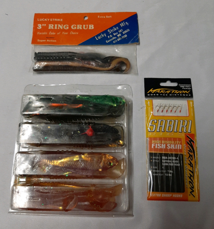 2 Packages of Artificial Bait and 1 Package of Marathon Sabiki Rigs