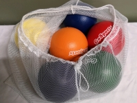 6 As New GoSports Dodgeballs with Mesh Drawstring Bag