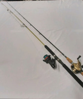 Bass Pro Shops Pro Series 6' Tournament Stick HM 64 Graphite w/ Dave Fritta Reel & a 7" Rod with a Catchmaster Commander 230 Reel